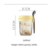 4pcs Container With Lid And Spoon, Glass Jars Is Suitable For Yogurt, Pudding And Cereal, Sealed Oa
