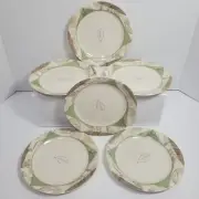 Corelle 6pc Salad/Bread/Dessert 7.25" Plates 'Textured Leaves' Off White