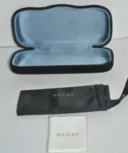 Gucci Authentic Designer Hard Velvet Clamshell Eyeglass/Sunglass Case in Black