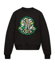 Moncler Logo Graphic Crewneck Sweatshirt black