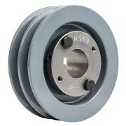 2 Piece Cast Iron 4.5" 2 Groove Dual Belt a Section 4L Pulley with 1-1/8" Sheave