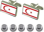 [Select Gifts] Shirt Dress Studs Northern Cyprus Flag Cufflinks