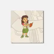 Go Diego Go Cartoon Alicia 4'' X 4'' Square Wooden Coaster