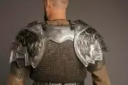 Medieval Larp Warrior Steel Thorin Dwarf Pair Of Pauldrons With Gorget Shoulder