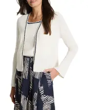Nic+Zoe Trimmed Rib Knit Cardigan