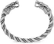 [BOSUGE] Charming Bracelet， Stainless Steel Dragon Bracelet Jewelry Fashion Accessories Viking Bracelet Men Wristband Cuff Bracelets for Women Bangles (Color : Silver) (Color : Silver)