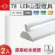 【旭光】LED T8 2尺*1管 山型燈 含燈管 白光 2入組(LED T8 2尺 1管 山形燈 吸頂燈)