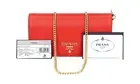 LUXURY PRADA SHOULDER BAG HANDBAG 1DH044 RED LEATHER VITELLO MOVE