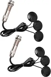 Mellisso 2X Guitar Pickup Piezo Contact Microphone Pickup 3 Transducer Pickup System for Acoustic 6.35mm Jack (Black)