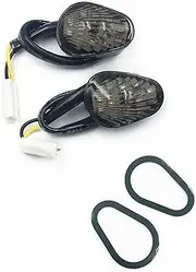 Motorcycle Turn Signals Indicator Flashing Lights Bulb Flush Mount for YZF R1 2002-2008 for YZF R6 2003-2008(Smoke)