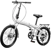 Lzerahera 20 inch Folding Bike Folding Compact City Commuter Bike with 7 Speed Gears Easy Folding City, Adjustable Stem, Bicycle Foldable Bicycle with Disc Brake Front and Rear Fenders