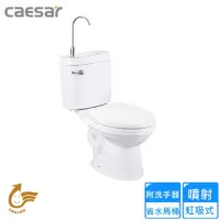 在飛比找momo購物網優惠-【CAESAR 凱撒衛浴】附洗手器省水馬桶/管距30(CB1