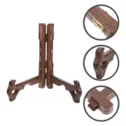 Redwood Display Stand Photo Holders for Tables Dinner Plate Picture Stands