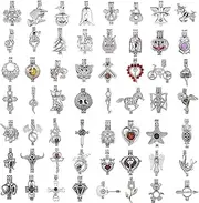 50Pcs Mixed Pearl Bead Cage Pendants Jewelry Making Essential Oil Diffuser-Add Your Stone/Pearl/Essential Oils to Cage 50pcs