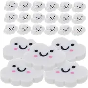 KALLORY 50pcs Mini Cloud Shaped Portable Erasers for Adorable Smiling Faces Supplies for Prizes Parties and Everyday Use