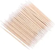 CHILDWEET Fine Tip Cotton Swabs Double Tipped for Makeup Skincare Cleaning Wooden Handle (100 Pcs/bag)