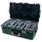 Trekking green & Tan Pelican 1615 case with grey dividers. With mesh lid org.