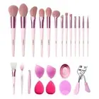 23pcs Makeup Brushes Kit Set Foundation Brush Sponge Eyelash Curler Tweezer Set