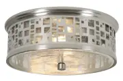 AFX RSCF11MB Roscoe 2 Light 11"W Flush Mount Drum Ceiling Fixture - Nickel