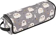 Dreamy Cute Sheep Hair Tools Travel Bag and Heat Resistant Mat Dustproof Travel Hair Straightener Bag for Hot Tools Curling Iron Flat Irons Hair Volumizer Styler Portable Travel Essentials