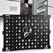 Gisafai RV Screen Door Protector for Dogs, Adjustable Aluminum Guard Grille Fits 22"–31.5" Wide Camper Entry Door, Dog Paw and Bone Cutouts, Pet Safety Barrier for RV Trailer Motorhome(24'' High)