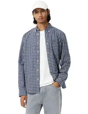 [Lacoste] Essential Long Sleeve Check Shirt in Navy