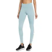 Nike Women's Tight Fit Mid-Rise 7/8 Logo Leggings Plus Size 1X Glacier Blue