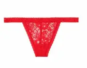 New w/Tag Victorias Secret Free Ship V-String Lace ThongSz XS Cherry Red