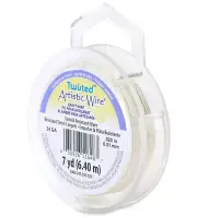 Wire, Twisted Round Non Tarnish Silver Plated Copper 24 Gauge Wrapping Wire *