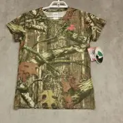 Mossy Oak Camo T-shirt Womens Large Green Brown Break-Up Infinity Outdoor New