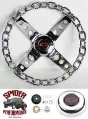 1982-1994 S-10 Blazer S-10 pickup steering wheel RED BOWTIE 11" CHROME CHAIN
