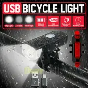 USB Rechargeable Bright LED Bicycle Bike Front Headlight and Rear Tail Light Set