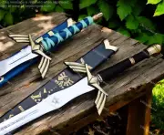Zelda Skyward Sword Set of 2 Link Hylian Master & Dark Link w Scabbards gift Him
