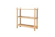 MIUZ 2 Tier Bookshelf Display Shelf Solid Oak Wood Book Case Storage Rack Stand