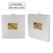 12 x White Polystyrene Foam Square Craft Millinery Art Craft School Project 30cm