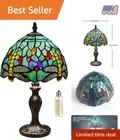 Tiffany Stained Glass Table Lamp Handmade Arts Deco Night Light for Bedroom L...