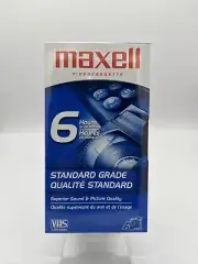 MAXELL VHS Video Cassette 6 Hr In EP Mode Standard Grade T-120 New Sealed Tape!