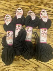 Lot of 4 rolls of 2mm BLACK Amy Braided Nylon Macrame Craft Jewelry Cord 100yds