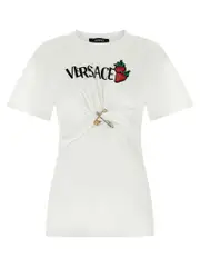 [Versace] Versace-Strawberry T Shirt Bianco-Donna 38IT White