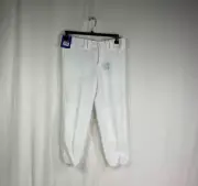 NWT Mizuno Women's White Elastic Bottom Belted Softball Pants - Size Medium