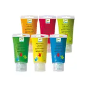 6pc Djeco Finger Paint Tubes Kids/Children DIY Craft Activity Painting Kit 18m+