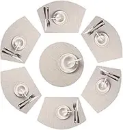 SHACOS Round Table Placemats Set of 7 Wedge Shaped Place Mat with Centerpiece Round Mat Heat Resistant Table Mats Washable (7, Beige)