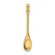 14K Yellow Gold Polished 3-D Spoon Charm