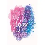 100 % QUEEN BLUE PINK VERSION: DOT GRID 6X9 DOTTED BULLET JOURNAL AND NOTEBOOK 120 PAGES FOR GIRLS AND WOMEN