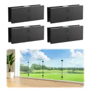 Lukloy Railing Glass Clamp, Black Stainless Steel 304 Bracket for Glass Balustra