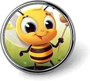 [FZMVSQH] Bee Printed Round Button Pin Badges Metal Pinback Buttons 1 Inch Pins for Hat Shirt Clothing Bags Decoration, Circular, Aluminum, Circular, Aluminum