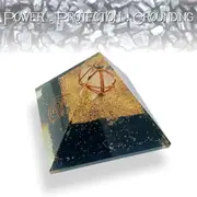 Merkabah Orgonite Pyramid Clear Quartz Chakra Black Turmaline Healing Crystal