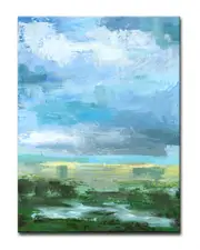 Ready2HangArt Gray Blue Sky II Wrapped Canvas Wall Art by Leslie Owens