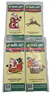 HDA Yard Art DIY Do It Yourself Patterns LOT Xmas Holiday Claus Santa Sleigh