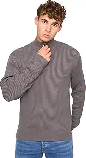 [Crosshatch] Mens Havaline Knitted Quarter Zip Pullover (UK Size: XXL) (Charcoal Grey)